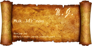 Muk János névjegykártya